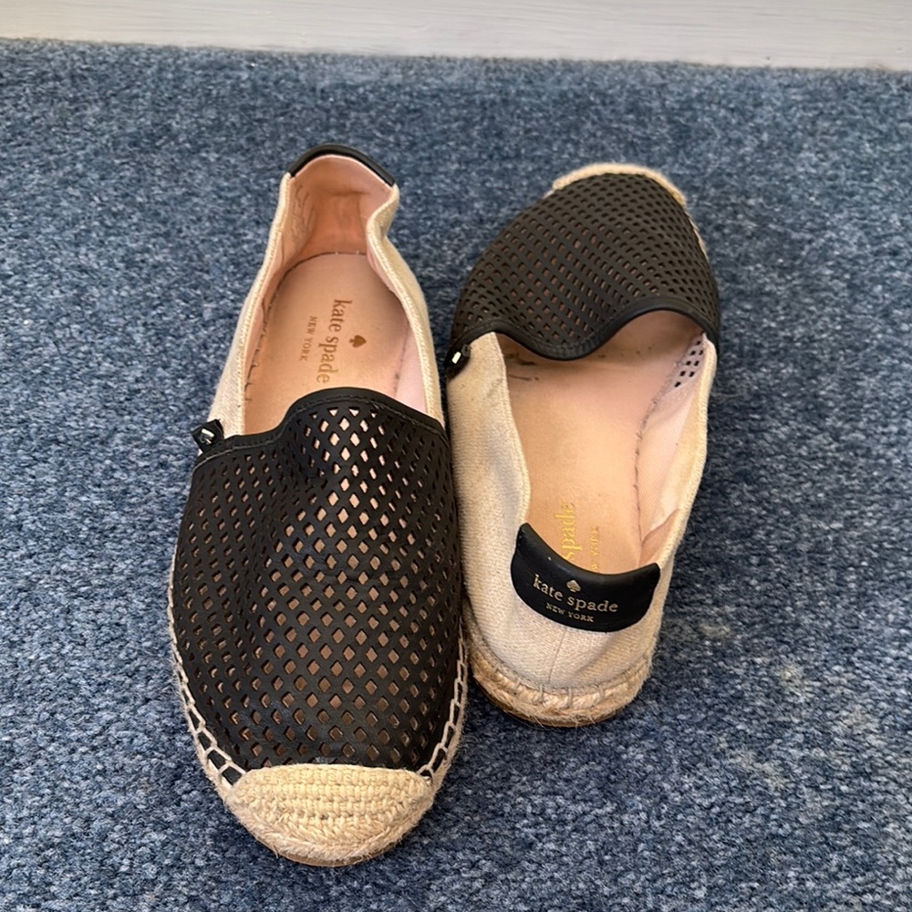 Kate Spade Black and Cream Espadrilles